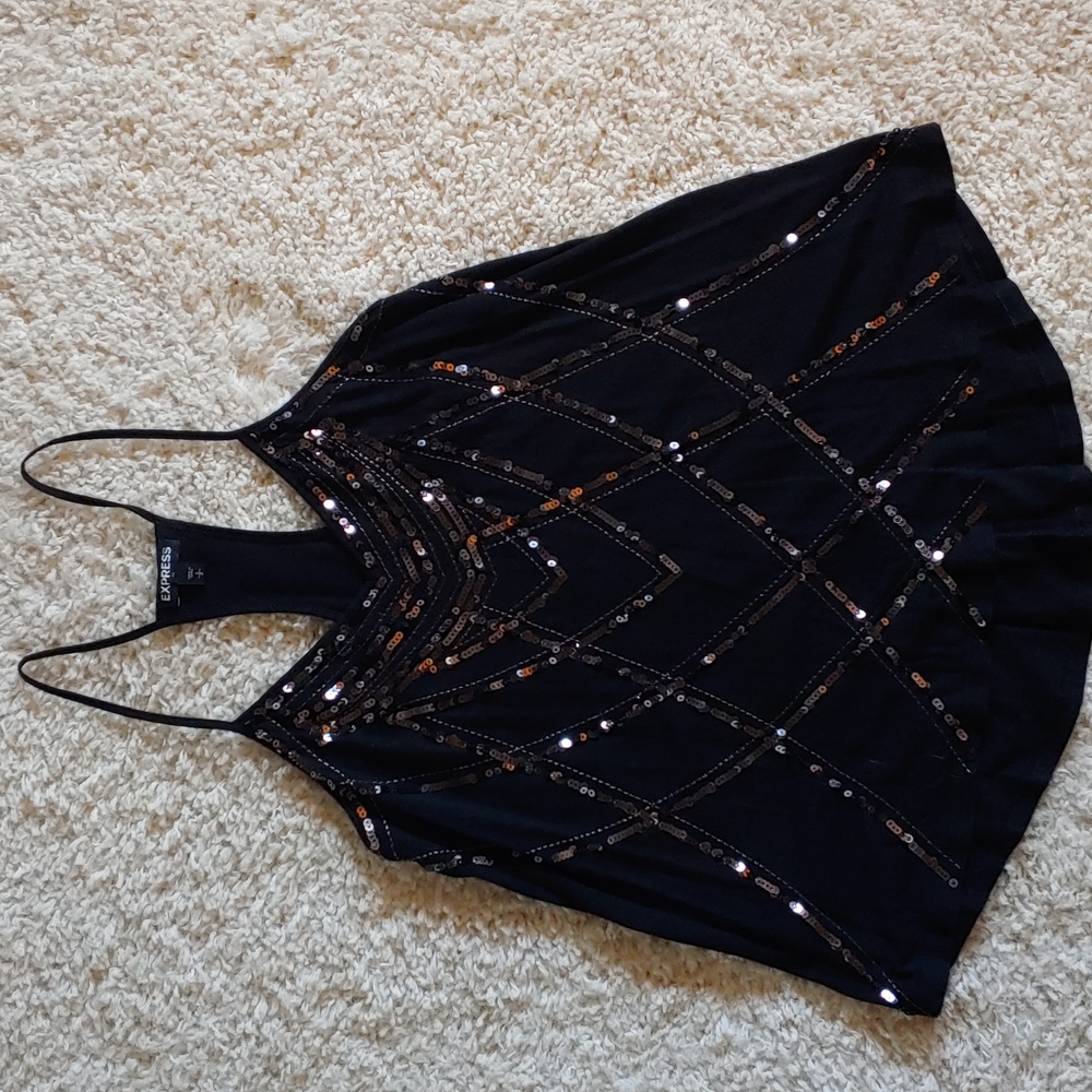 Express sequin tank top